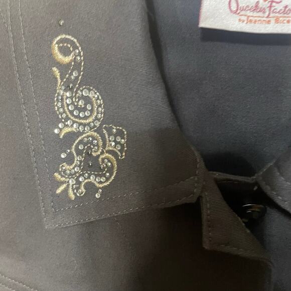 Quacker Factory Scroll Embellished Woven Jacket Charcoal Grey Size XS Western - Picture 3 of 7
